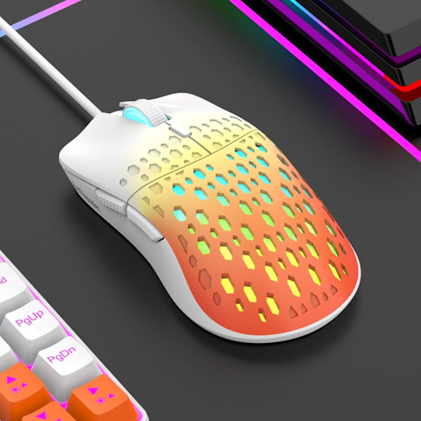 M6 Lätt RGB Trådbunden Spelmus med Justerbar Honeycomb S