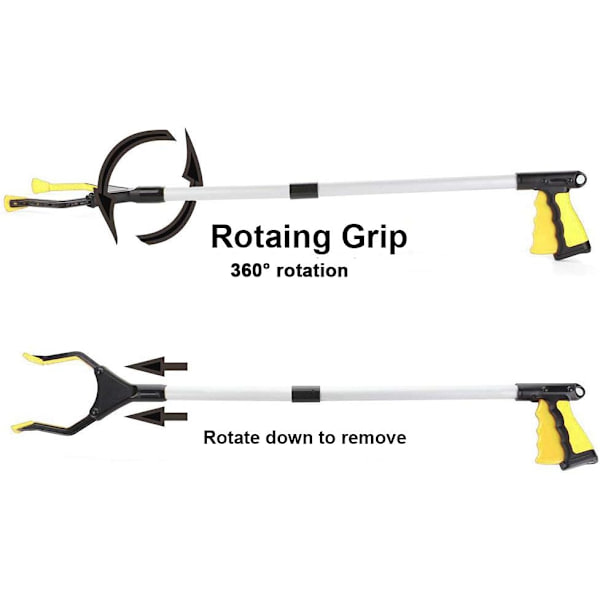 Skräphämtare, 82 cm griptång för äldre, med roterande gummiklämma