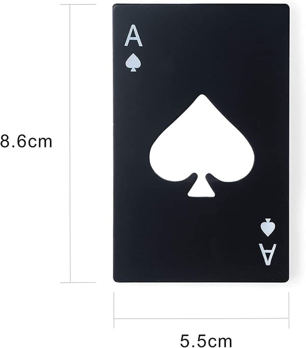 4 pokerformede ølkapsler, kredittkortformede, egnet for