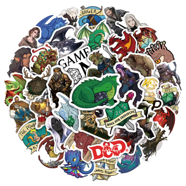 50 stk. Dungeons & Dragons OL graffiti-klistermærker til bærbar computer, bil, tr