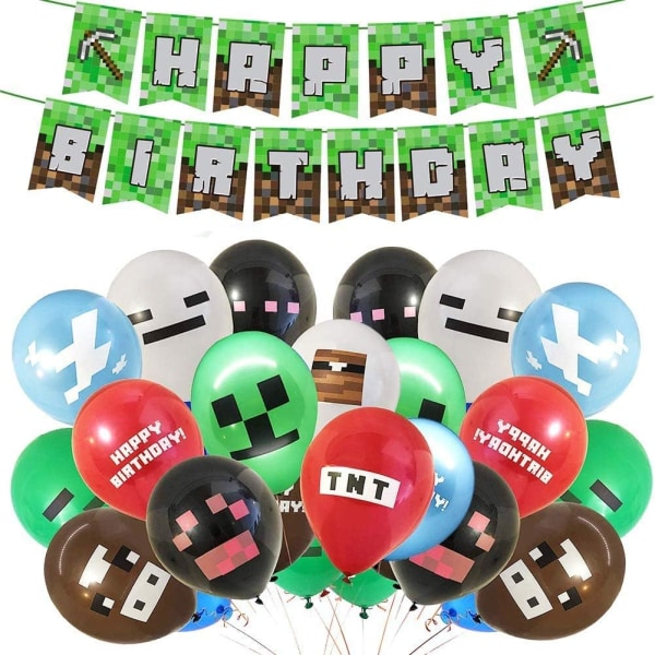 Minecraft bursdagspynt Gaming temafestartikler- Inclu