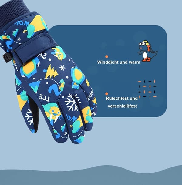 1 par (Indigo) 9-13 år børneskihandsker vintervarme luffer til