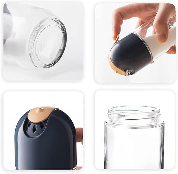 Salt- och pepparkvarn, salt- och pepparkvarnset i glas, 2 salt