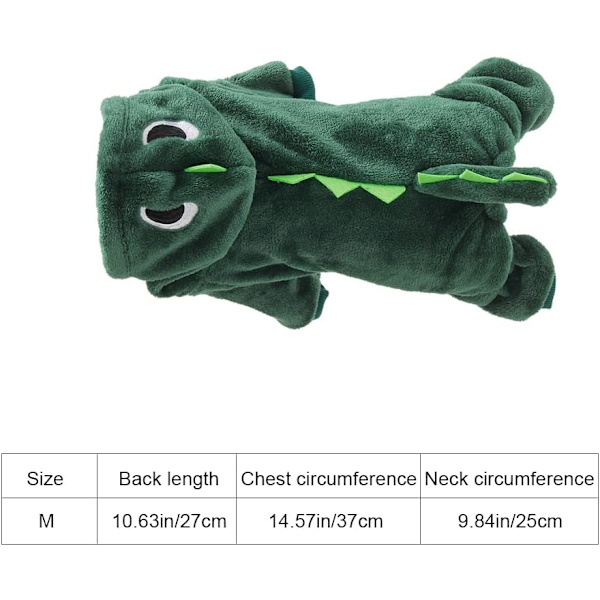 Dinosauruskoiran puku, mukava ja pehmeä huppari pienille koirille,