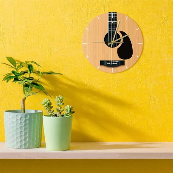 12 tums enkel modern stil gitarr väggklocka för kök, vardagsrum