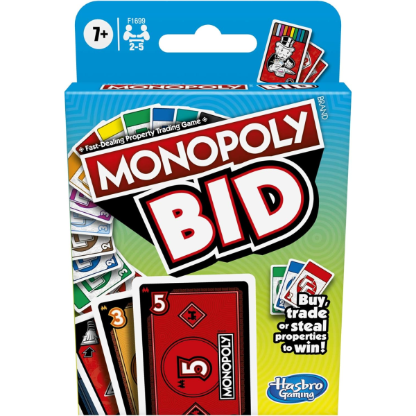 Monopol Auktionsspil, Quick Play Kortspil for 4 spillere, Spil f