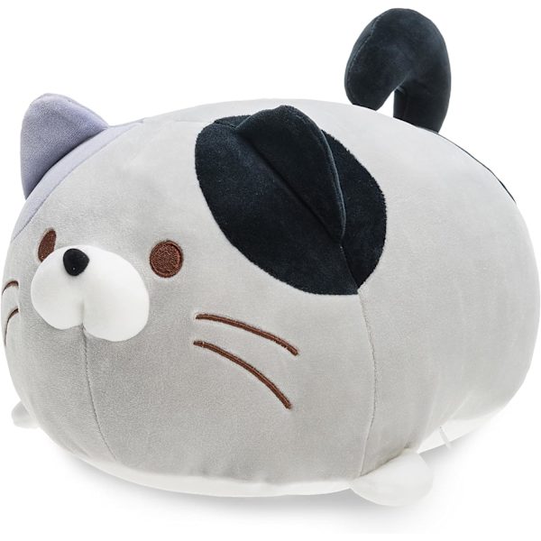 Supermjuk kattplyschleksak, fluffigt knubbigt kattdjur gosedjur, Ado