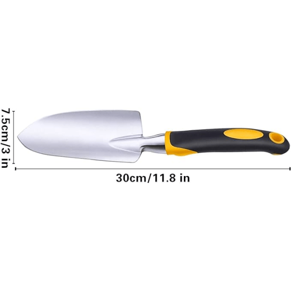 Ruostumattomasta teräksestä valmistettu puutarhalapio istutukseen, uudelleenistutukseen, kitkemiseen