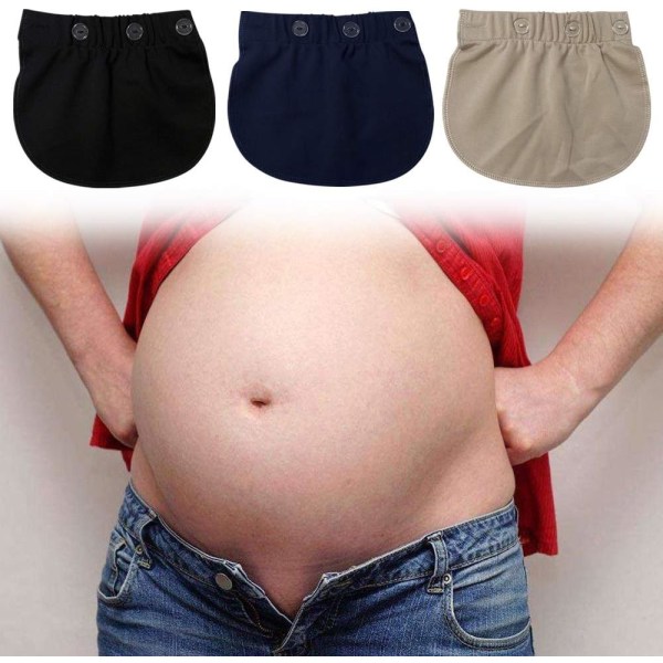 Justerbar byxexpander för gravida kvinnor, 3 stycken (svart, bl