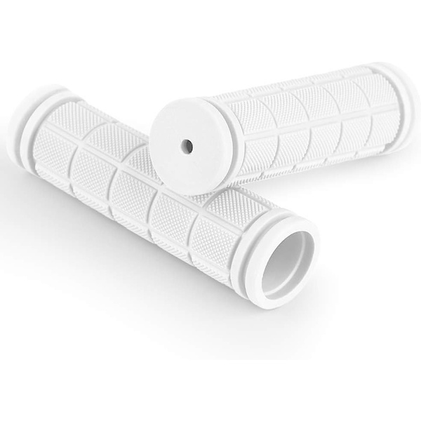 Par ergonomiske, sklisikre, myke gummihåndtak til sykkel (hvite)