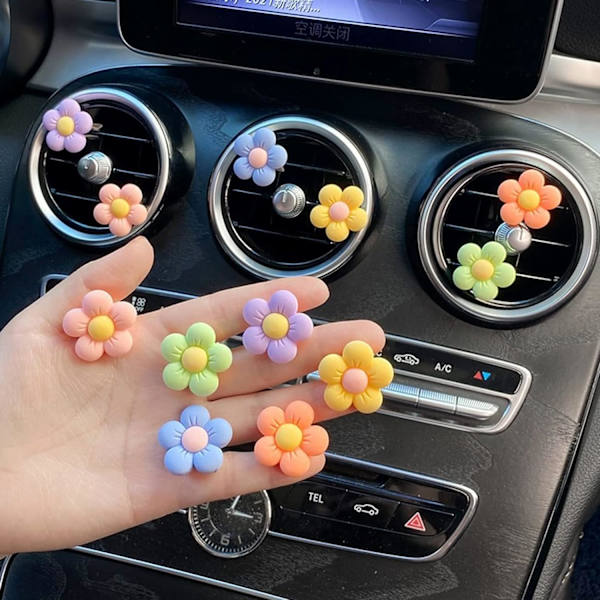 6 kpl Kukka Auto Ilmastointiaukko Suljettu Tuoksulevy Väri Daisy F