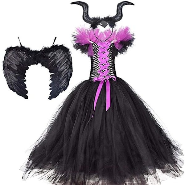OBEEII Maleficent-asu tytöille Halloween-karnevaaliin Tutu-mekko wit
