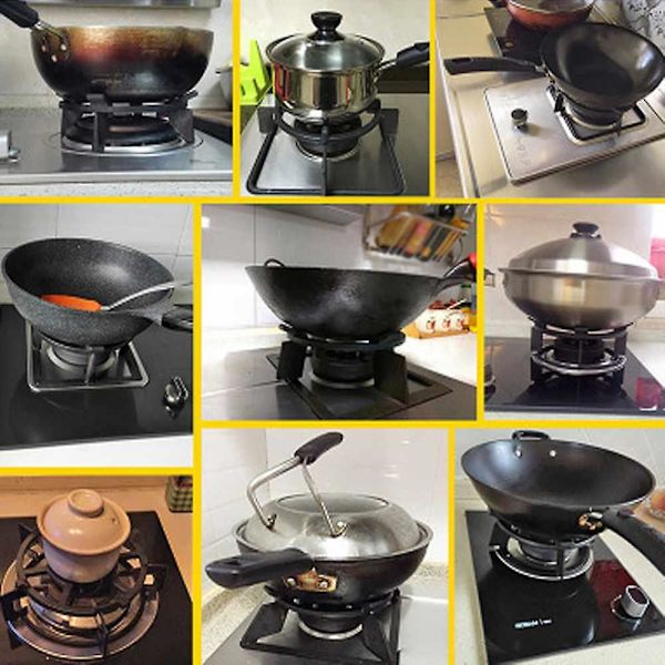 1 stk. Sort Wok Stativ Støbejerns Wok Pan Support Rack Til Brændere G