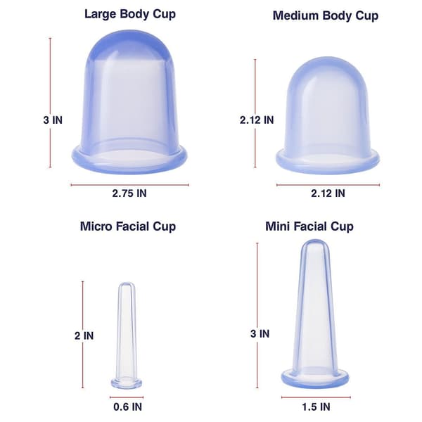 Cupping - Vakuumkopper til massage / cellulite behandling 4-pak