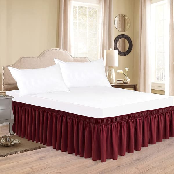 Omslutande sängkjol för queen size-sängar, elastisk dammskydd