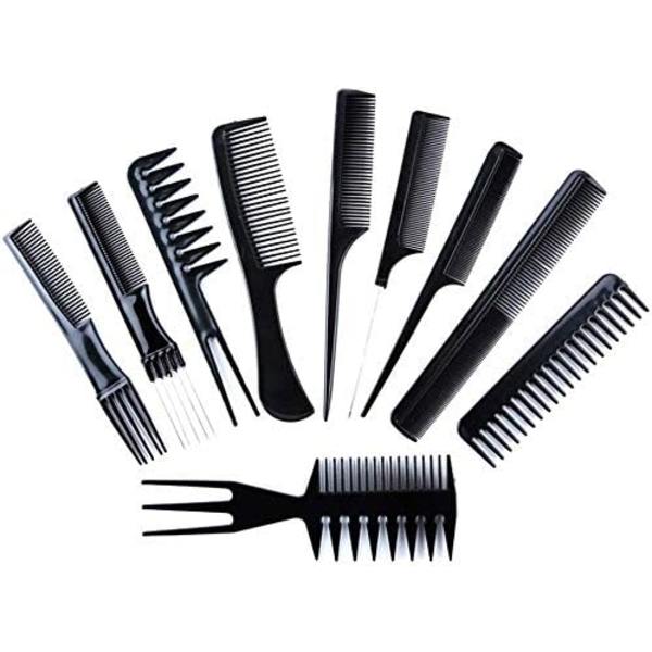 Styling Kam Sæt - 10stk Professionel Frisør Kulfiber C