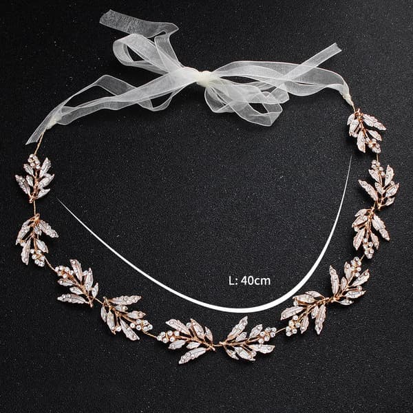 Brudhuvudband Bröllopshår Strass Legering Blad Hår Accessorie