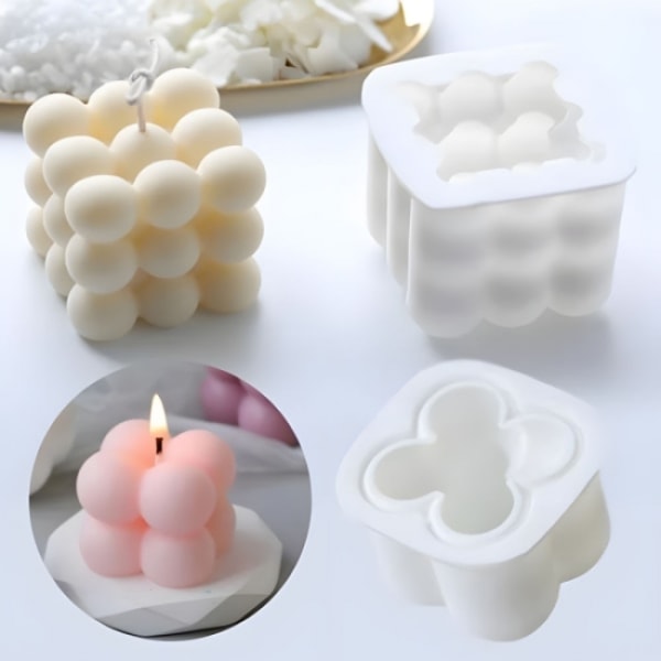 2 lysestøbeforme - Lav dine egne lys - DIY - Lysestøbeforme Hvid