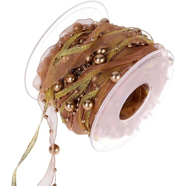 1 st (Gyllene) Chiffon Konstgjord Pärlband