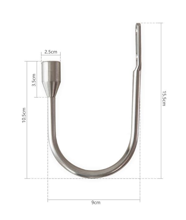 Gardinklips U-design krok i metall