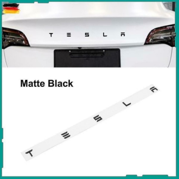 3D-matta sort Tesla-bokstäver Trunk Panel Badge