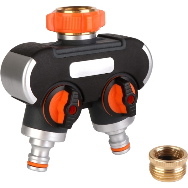2-veis splitter: 3/4\" og 1/2\" Y med kranadapter, låsbar Adj