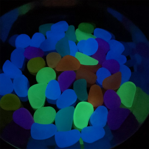 Glow in The Dark Rocks 100PCS, Glowing Fish Tank Pebbles - Indendørs