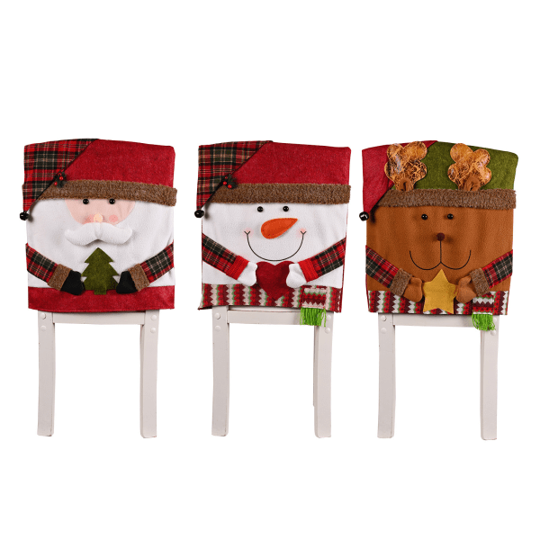 Lot de 3 (Style A) houses de chaise de Noël pour salle à manger o