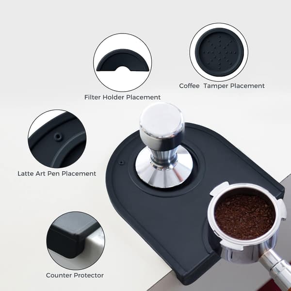 Kaffe Tamper Mat Silikonmatta, Espresso Tamper Mat,Halkskyddad Coff