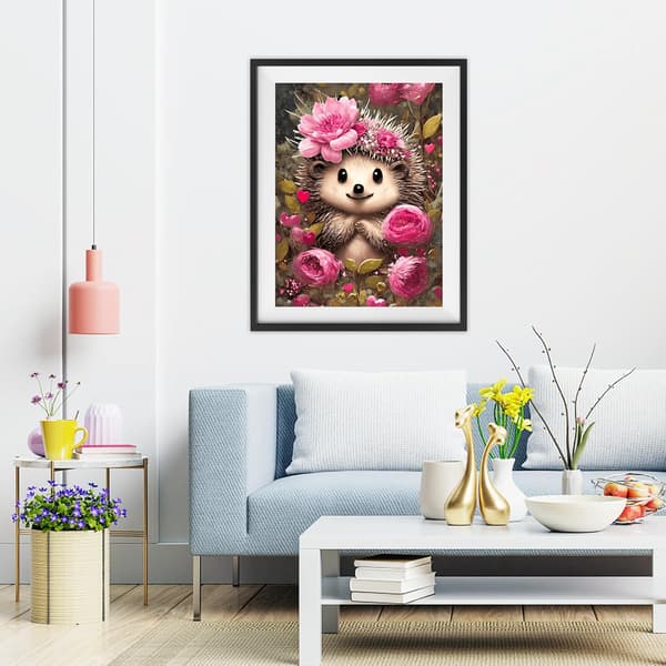 30*40CM Diamantmaleri Kit, Dyr og Blomster 5D DIY Diamant P