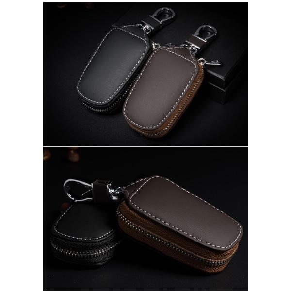 Smart Key Holder Protection Läder Bilnyckel Kedja väska Bil Smart K