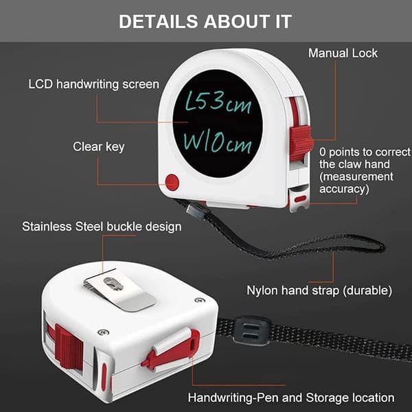 5M Måttband 5M Retractable Precision Band med LCD-display fo