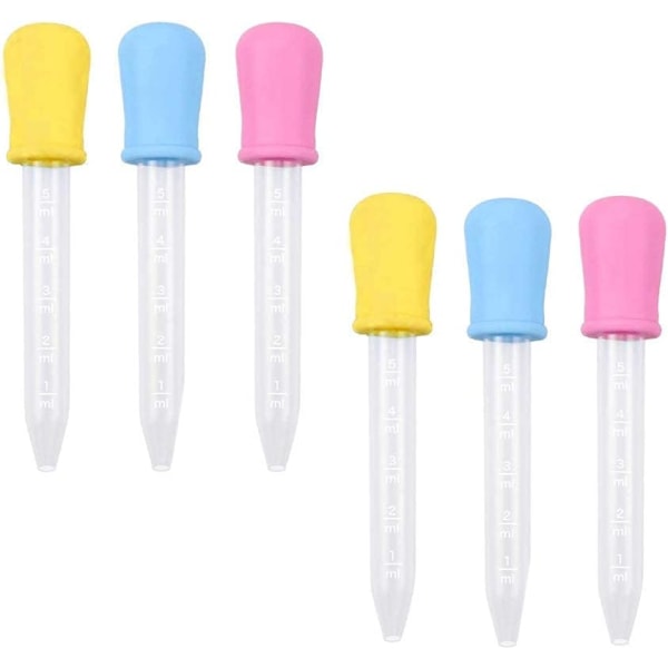 6 stk 5 ml matkvalitet silikon og plast dråpepipetter for Ca
