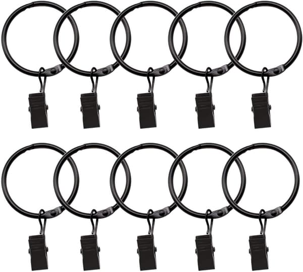 10 sorte gardinringe, ydre diameter 44mm gardinklips, elektrop