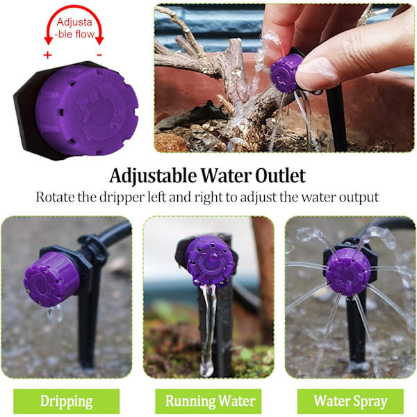 10 stk. Justerbar Drypvandingssprinkler, Vandingssprinklerhoved I