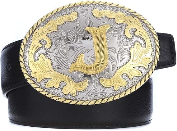 Western Bältesspänne Initialer Cowboy Rodeo Guld Stor Bältesspänne