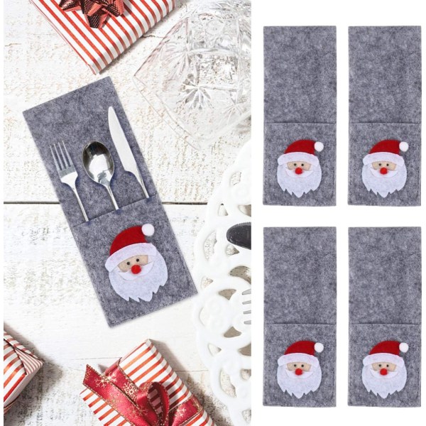12 delar jultomten bestickhållare passar bestickhållare