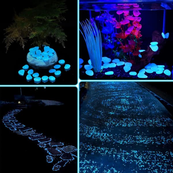 300 stykker luminescerende steiner, dekorative steiner for blomsterpotter,