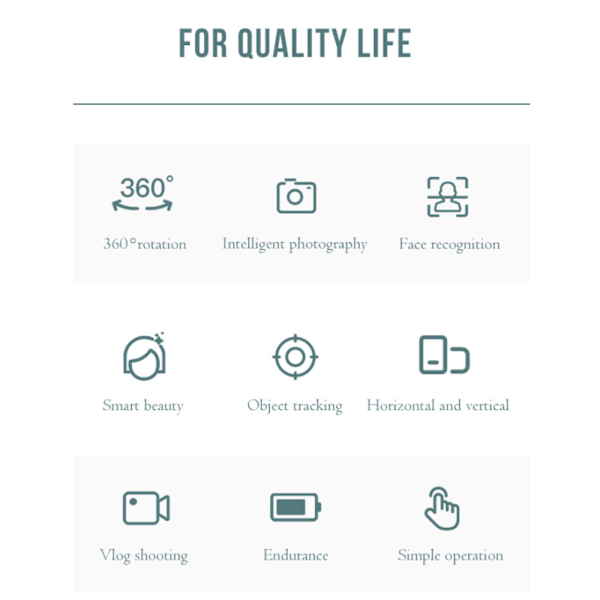 Intelligent Selfie Shooting Gimbal 360° Auto Face Tracking Camera