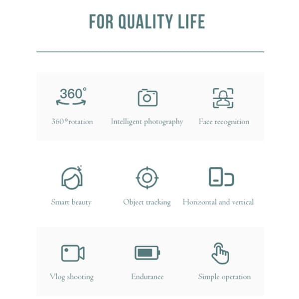 Intelligent Selfie Shooting Gimbal 360° Automatisk Ansigtsgenkendelse Kamera