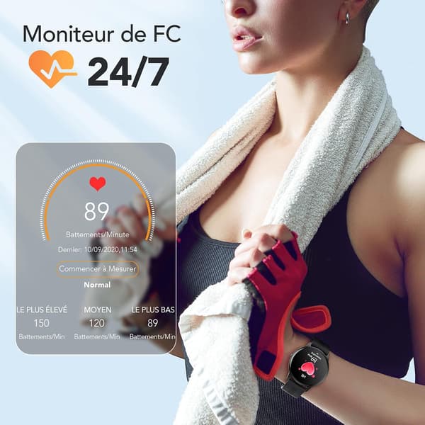 Älykello miehille, älykello Bluetooth 5.0 Sport vedenpitävä IP