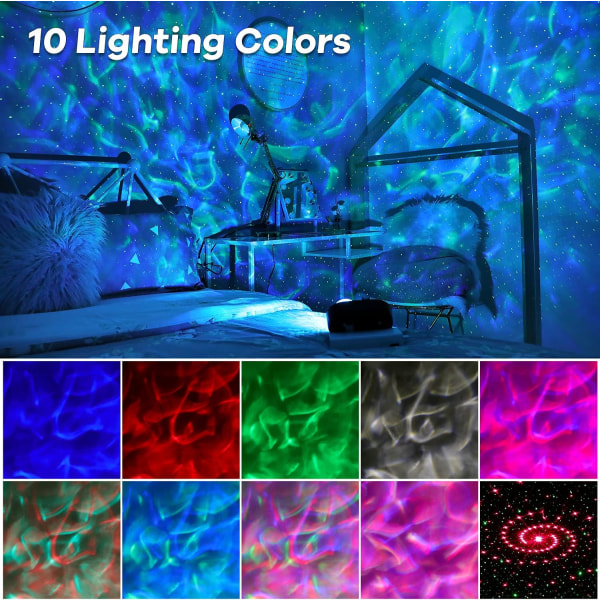 Stjernehimmel Projektor, Galaxy Projektor Lampe, Indbygget Bluetooth S