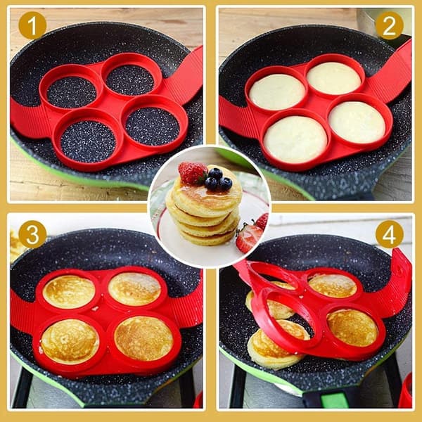 Non-Stick Silikonpannekakeform Kjøkkenverktøy Ring Maker Silikon
