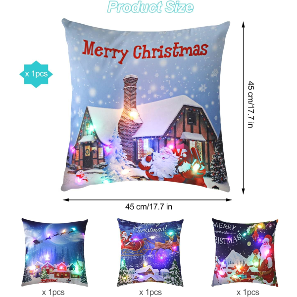 4 Pieces Christmas Sofa Cushion Cover, Christmas Decorative Pillo