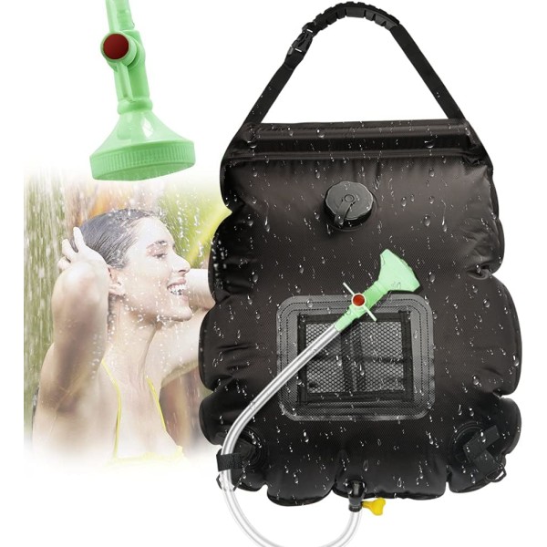 Solardusjpose for camping, 20L bærbar solardusjpose