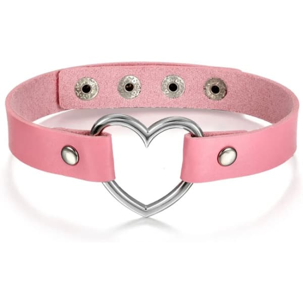 Pink Choker Halskæde til kvinder - Læderlegering 33-40cm