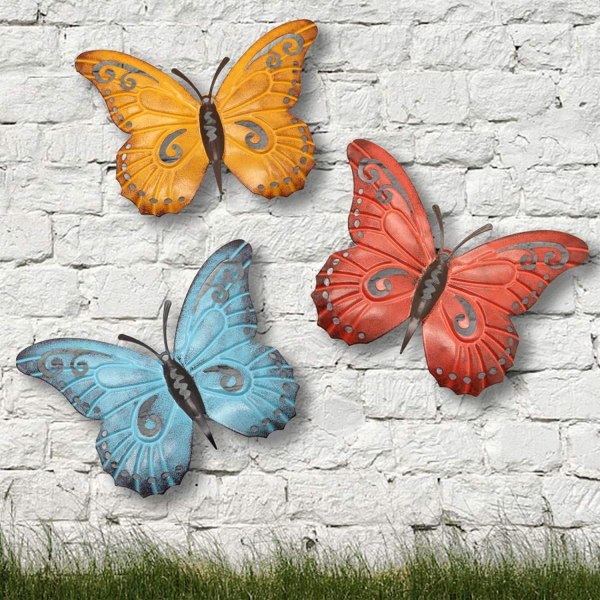 Metal Butterfly Wall Art, Inspirerande Väggdekor Skulptur Häng