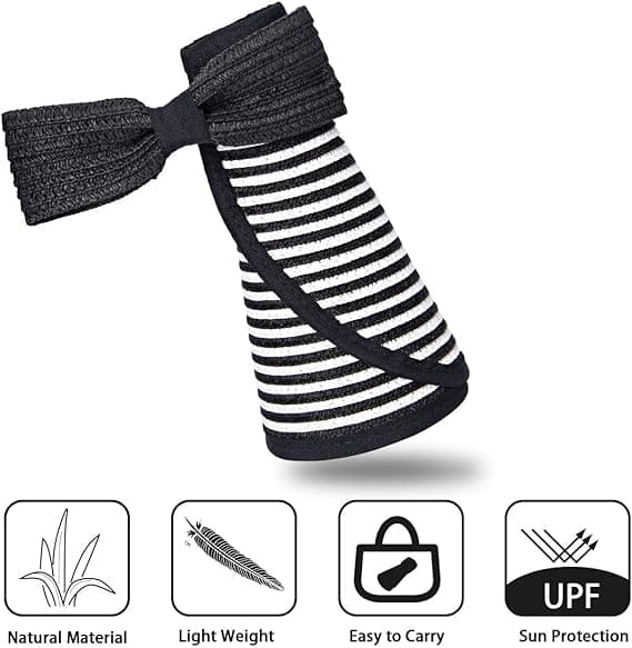 Visor Solhatt i Halm med Bred Bremm for Kvinner UPF 50+ Sommerbeskyttelse