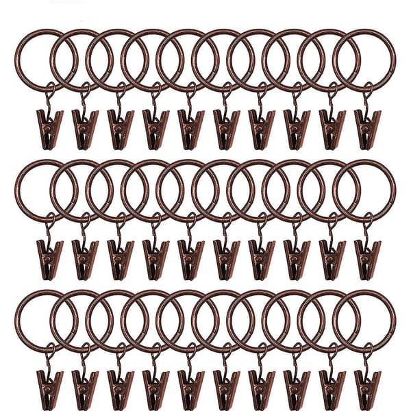 30 stk gardinringer med klips, rustfritt metallgardinring, 25