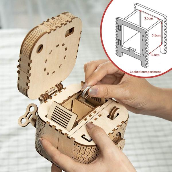 Træmodelbyggesæt 3D-puslespil Skattekiste / Æske, 3D-træmekan